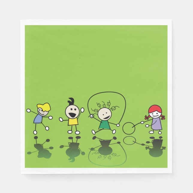 Guardanapo De Papel Crianças Jogando Papel Nápoles (Frente)