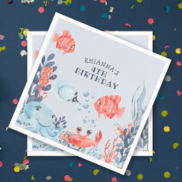 Guardanapo De Papel Crianças Personalizadas Sob O Mar