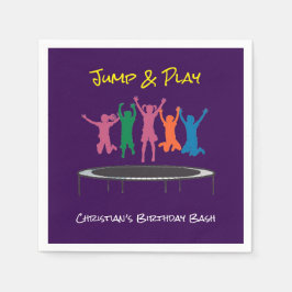 Guardanapo De Papel Crianças Saltam e Jogam Trampoline Bacia de Aniver
