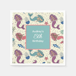 Guardanapo De Papel Crianças Sereia Aniversário