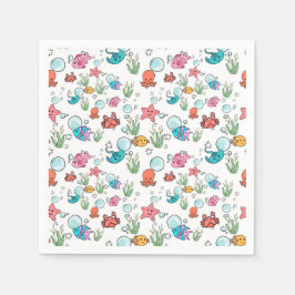 Guardanapo De Papel Criatura marinha temida guardanapos, sob o tema da