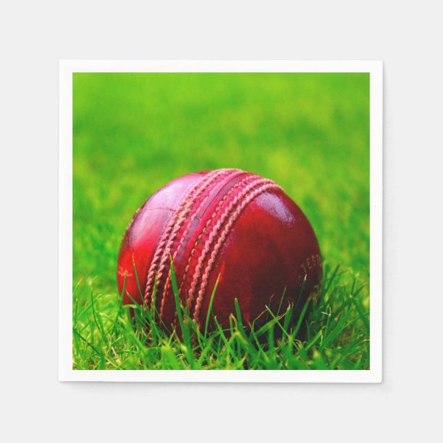 Guardanapo De Papel Cricket Ball Sport Personaliza-o com Texto (Frente)