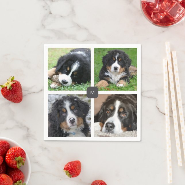 Guardanapo De Papel Crie os monogramas de colagem de fotos da sua famí (Insitu)