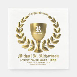 Guardanapo De Papel Crie seu próprio Ouro, Laurel Wreath Monograma