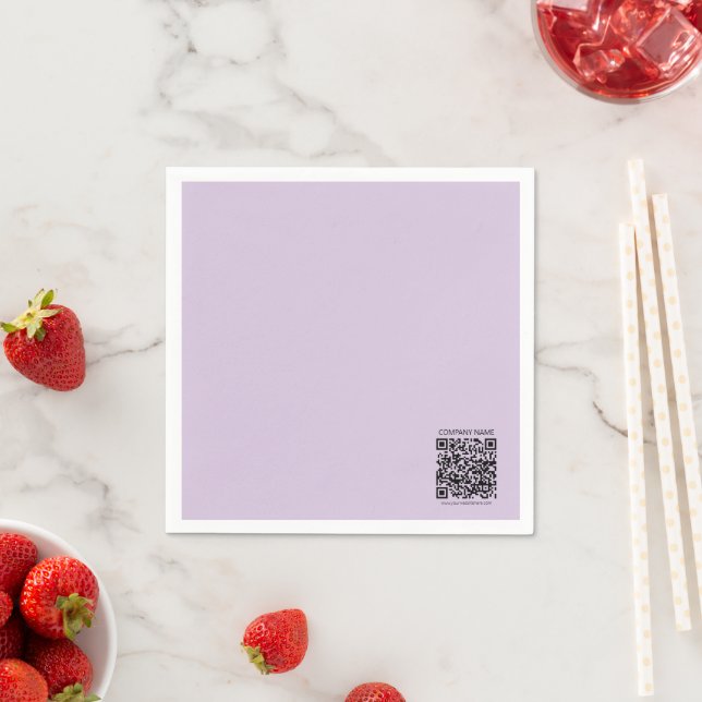 Guardanapo De Papel Crie um Código QR | Lilás Lavanda Claro (Insitu)