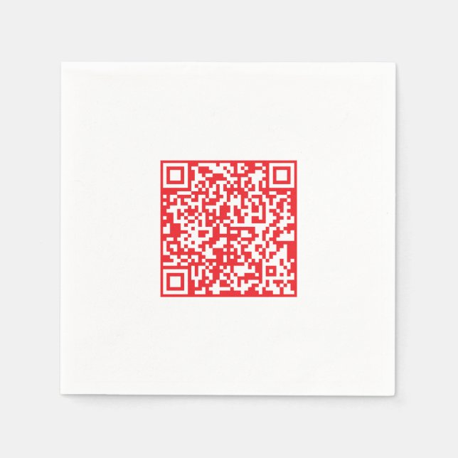Guardanapo De Papel Crie um código QR vermelho (editável) que possa se (Frente)