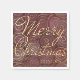 Guardanapo De Papel Crimson de Natal e Dourado