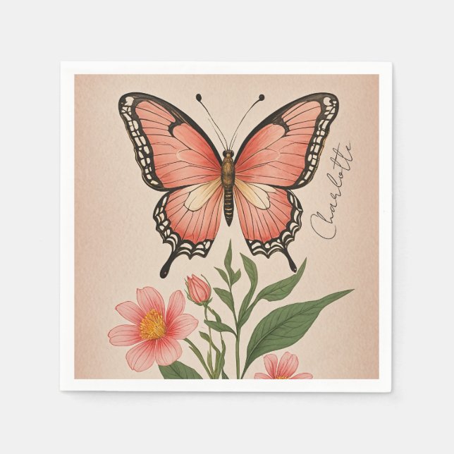 Guardanapo De Papel Crimson Serenade Personalizado (Frente)