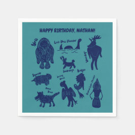 Guardanapo De Papel Criptids Criptozoológicos Monstros de Cartoon Nap 