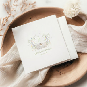 Guardanapo De Papel Crisântemos Florais Monograma Crista Casamento
