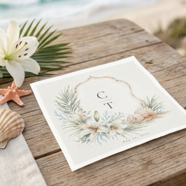 Guardanapo De Papel Crista de Casamento Tropical Boho Beach