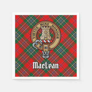 Guardanapo De Papel Crista do Clã MacLean sobre Tartan