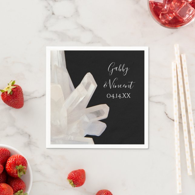 Guardanapo De Papel Cristais Brancos no Casamento Branco (Insitu)