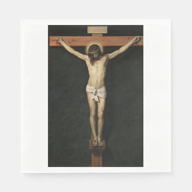 Guardanapo De Papel Cristo Crucificado na Cruz (Fé) (Velazquez) (Frente)
