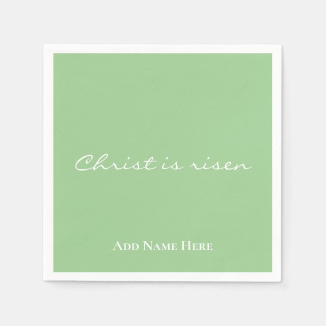 Guardanapo De Papel Cristo é Páscoa Cristã Verde Personalizada Risen (Frente)
