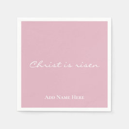 Guardanapo De Papel Cristo risen | Páscoa Cristã Rosa Personalizada