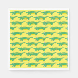 Guardanapo De Papel Crocodilo Crocodilo de Gator Verde Amarelo