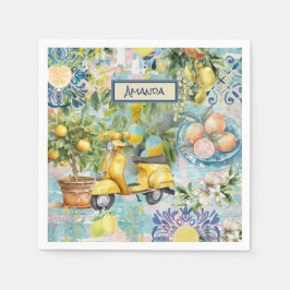 Guardanapo De Papel Crocodilo de colagem de citrinos sicilianos de cor