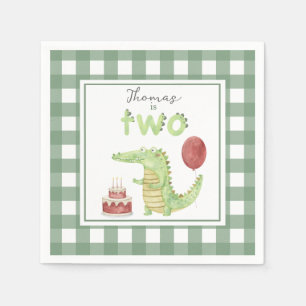 Guardanapo De Papel Crocodilo em aquarela aniversário de 2 anos