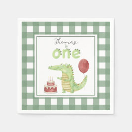 Guardanapo De Papel Crocodilo em aquarela no 1º aniversário