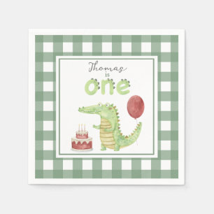 Guardanapo De Papel Crocodilo em aquarela no 1º aniversário