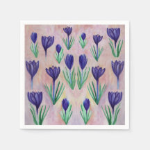 Crocus Flower Pattern Napkins