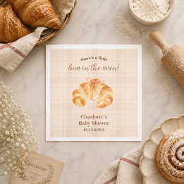 Guardanapo De Papel Croissant Menina com Bolo no Forno Chás de Bebê