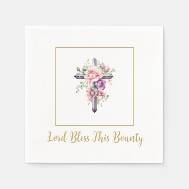 Guardanapo De Papel Cross Lord Bless Paper Napkins (Frente)