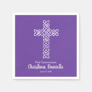 Guardanapo De Papel Cross Royal Purple Creche do batismo comunitário