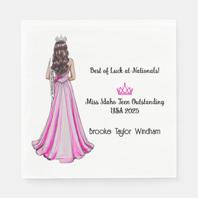 Guardanapo De Papel Crowning Queens Pageant Send-off Party Napkins (Frente)
