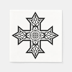 Guardanapo De Papel Cruz Copta em Papel Personalizado Mesa Cristã Orto