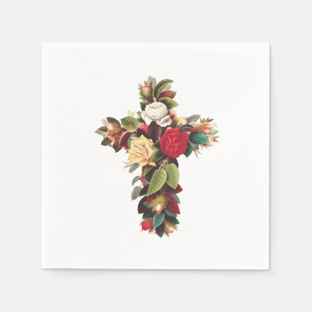 Guardanapo De Papel Cruz de Rosas (Frente)