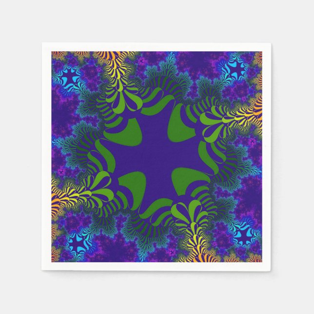 Guardanapo De Papel Cruz Verde e Azul (Frente)