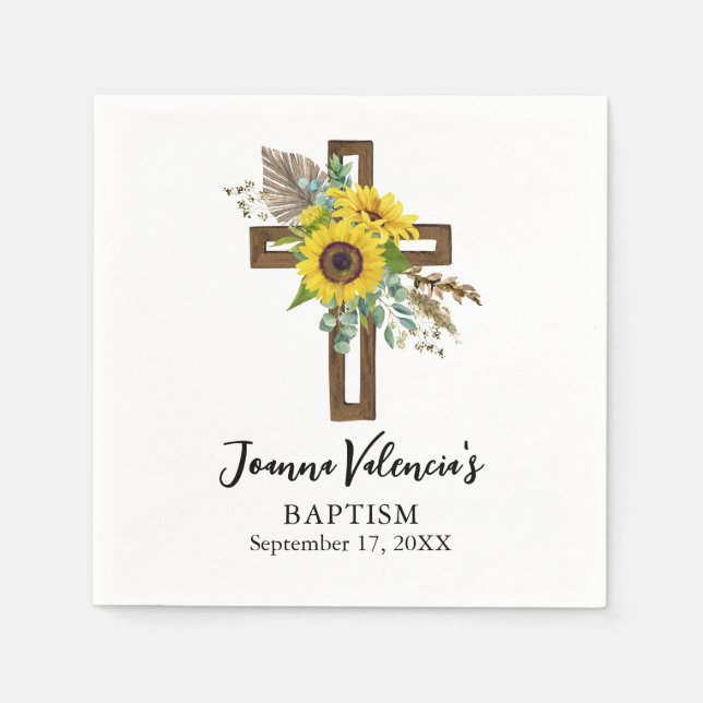 Guardanapo De Papel Cruzamento de Madeira Escura-Escura Boca-Girassol  (Frente)