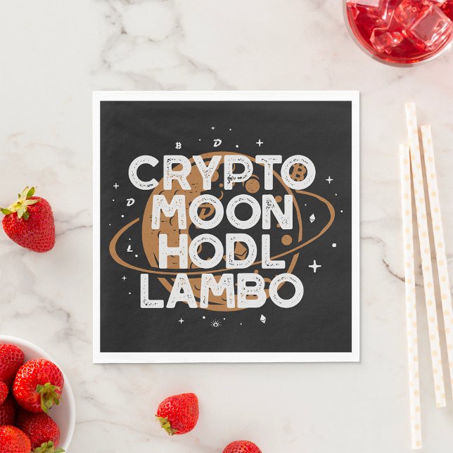 Guardanapo De Papel Crypto Lua HODL Lambo (Criador carregado)