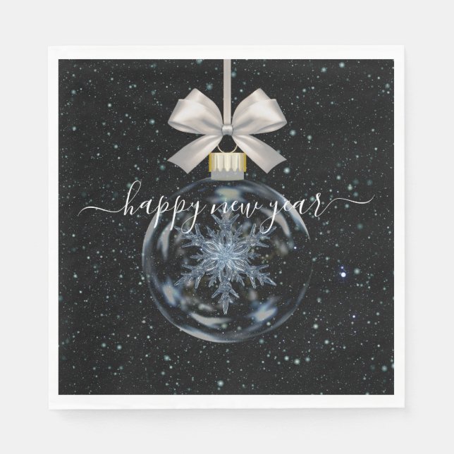 Guardanapo De Papel Crystal Snowflake New Year’s  (Frente)