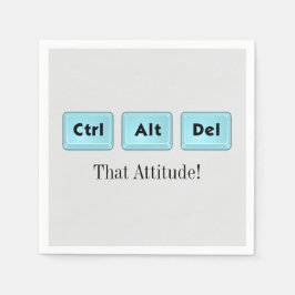 Guardanapo De Papel Ctrl Alt Del - Coquetel Engraçado Napkin