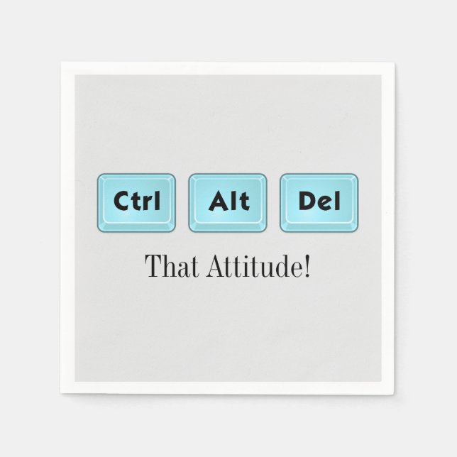Guardanapo De Papel Ctrl Alt Del - Coquetel Engraçado Napkin (Frente)