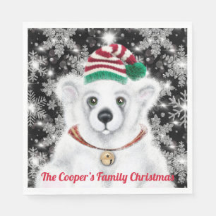 Guardanapo De Papel Cubo de urso polar, Papai noel
