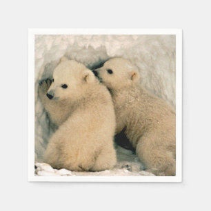 Guardanapo De Papel Cubos de Urso Polar na Neve