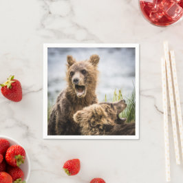 Guardanapo De Papel Cubos Grizzly Procurando Sua Mãe