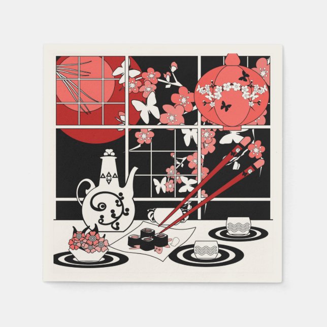 Guardanapo De Papel culinária japonesa (Frente)