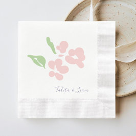 Guardanapo de papel cunhado floral em aquarela ros