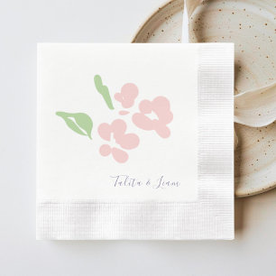 Guardanapo de papel cunhado floral em aquarela ros