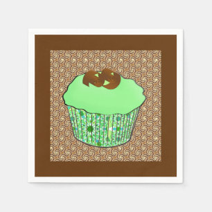 Guardanapo De Papel Cupcake do chocolate do fosco da hortelã, fundo d