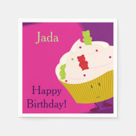 Guardanapo De Papel Cupcake do Urso Gummy | Papel Nápoles