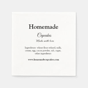 Guardanapo De Papel Cupcakes caseiros feitos com amor adicionar texto 