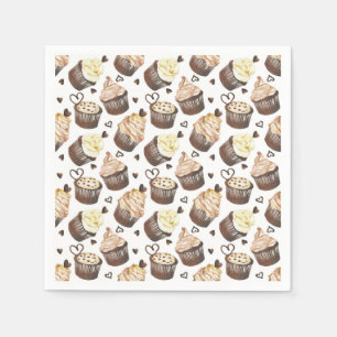 Guardanapo De Papel Cupcakes de aquarela