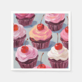 Guardanapo De Papel Cupcakes de Cereja com Cobertura | Celebração de A