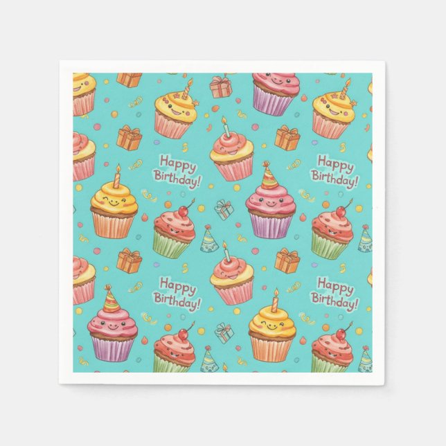 Guardanapo De Papel Cupcakes divertidos, por Natasha Us (Frente)
